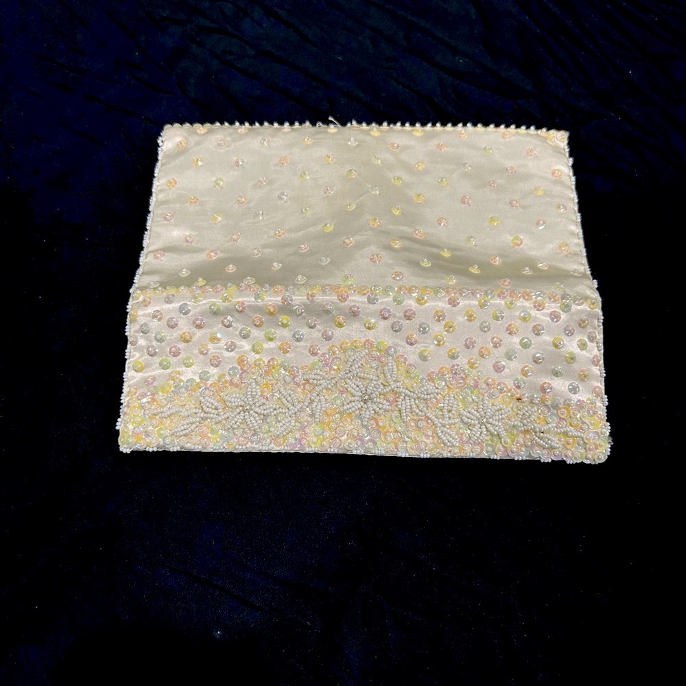 Vintage beaded bridal clutch purse